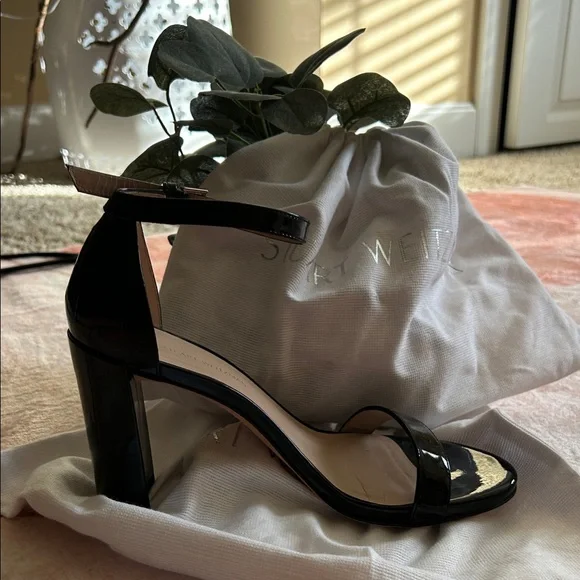 NWOT Stuart Weitzman Babette 85 Black Patent Leather Heels with dustbag - Picture 2 of 9